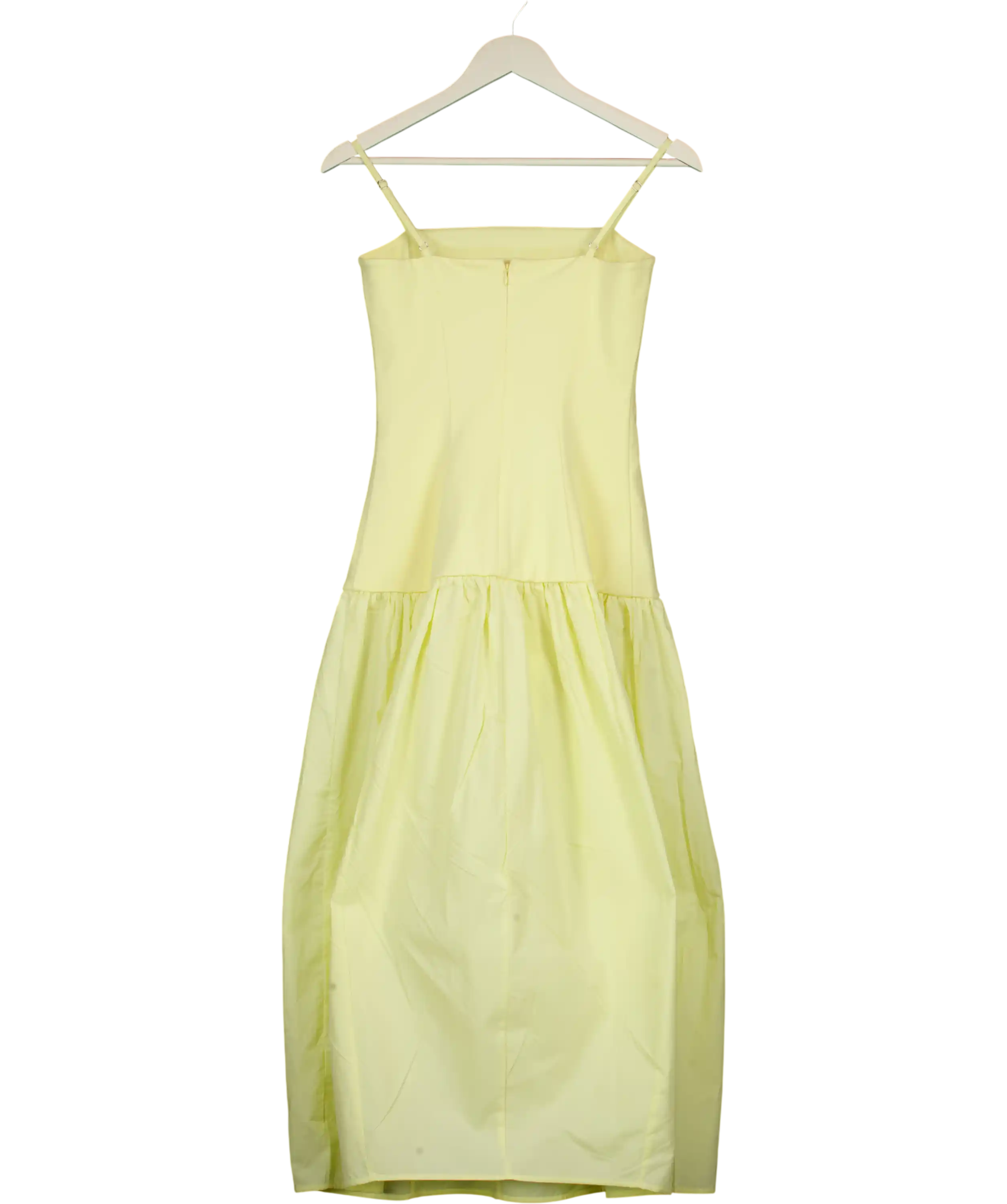 cos Yellow Sculpted Dropped-waist Midi Dress UK S