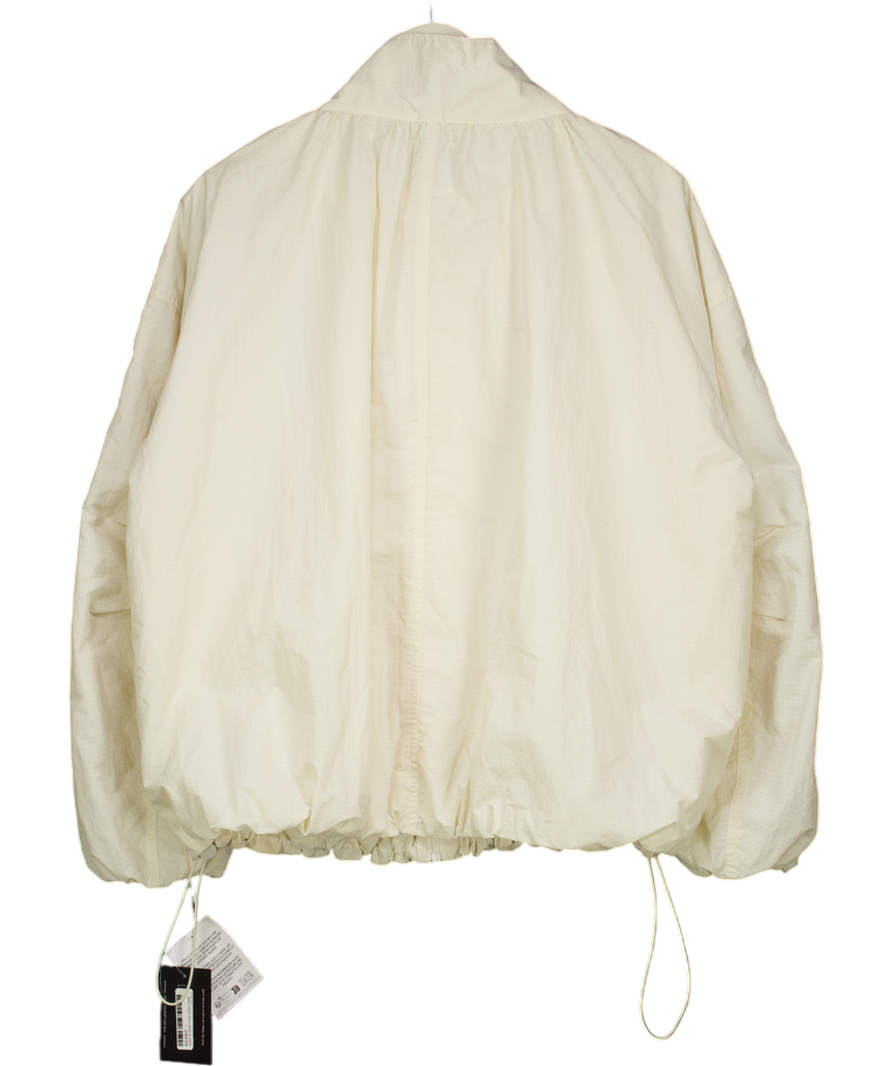 ASOS Design Oversized Bubble Hem Track Jacket In Off White UK M