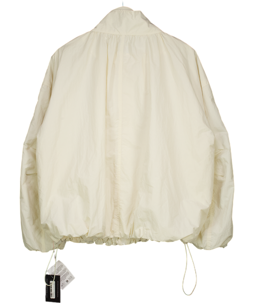 ASOS Design Oversized Bubble Hem Track Jacket In Off White UK M
