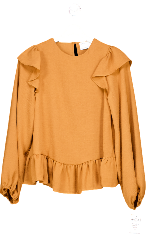 ASOS Brown Ruffled Sleeve blouse UK 6