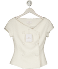 AAVELLE Cream Tweed Boat Neck Jacket (chantilly) UK XS - Reliked