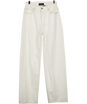 White Fox Clarissa Low Rise Wide Leg Jeans Off White UK S