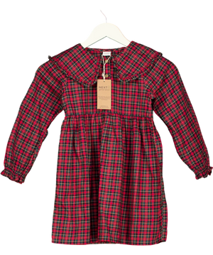 Next Kids Red Tartan Oversize Collar Dress 6 - 7years 6 Years