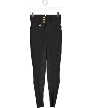HOLLAND COOPER Premium High Rise Breeches Black Crystal Logo UK 6