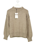 MANGO Beige Puffed-sleeved Wool Oversize Sweater UK M