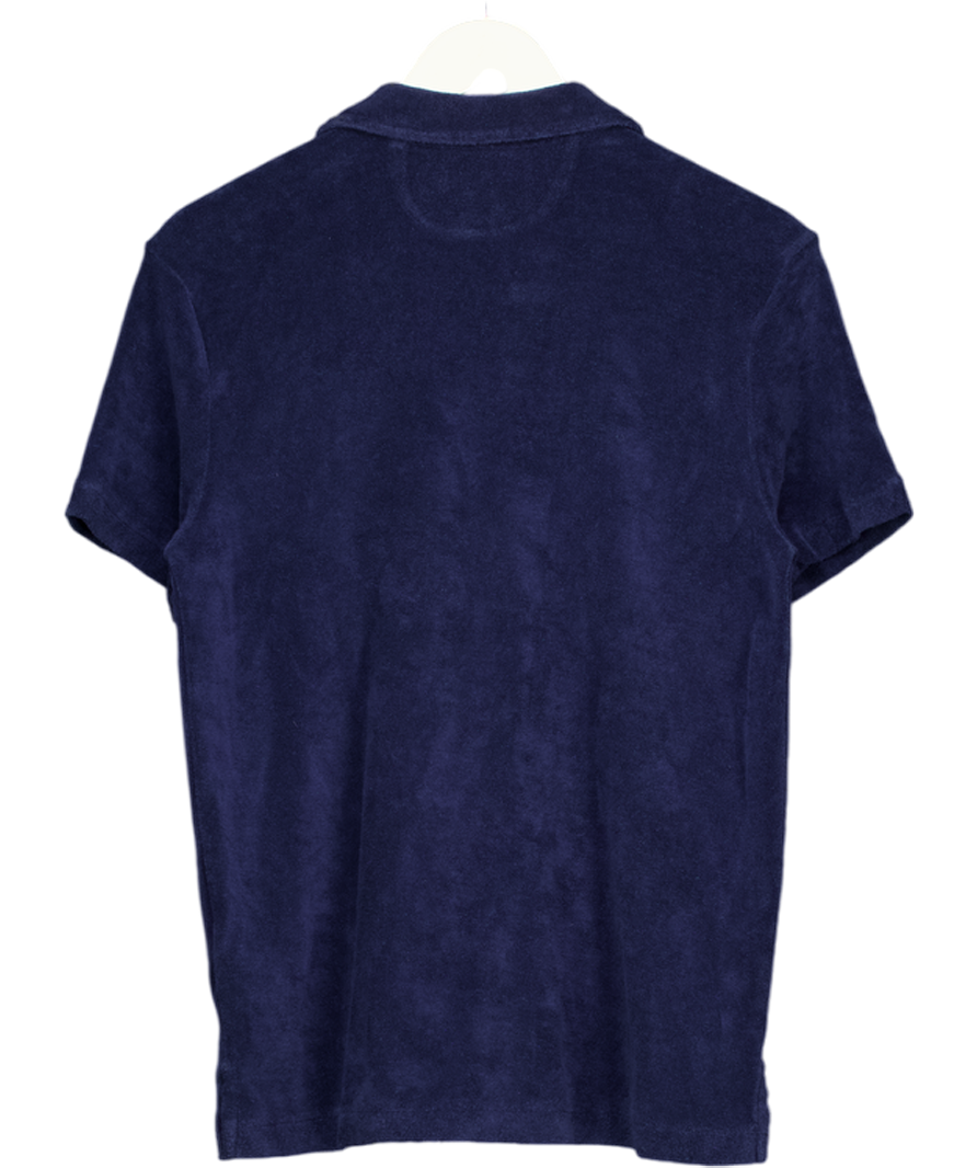 Polo Ralph Lauren Blue Custom Slim Fit Terry Camp Shirt UK S