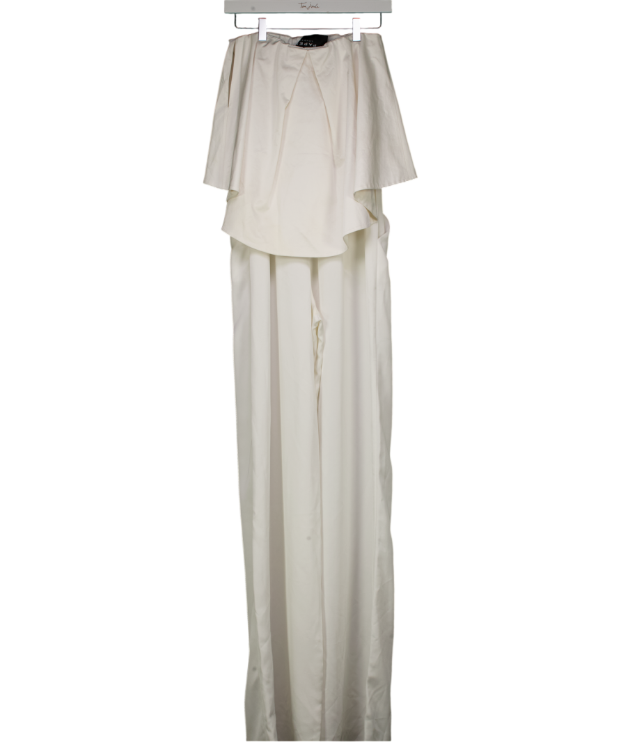 Paper London Carlson Jumpsuit In White Satin UK 10