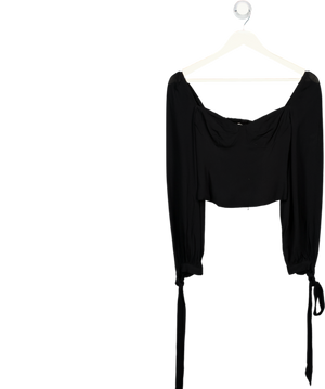 REFORMATION Black Sweetheart-neck Woven Shirred Back Top Sz0 UK 4