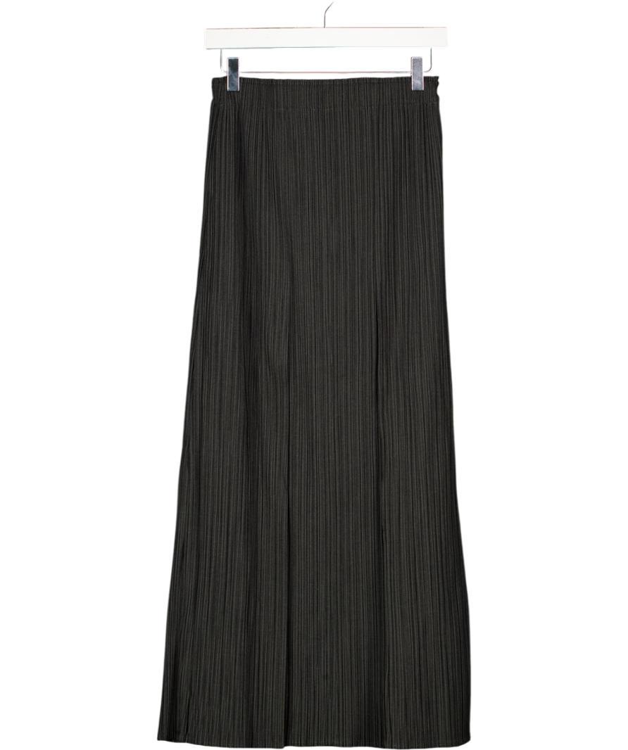GONGDID Charcoal Grey Pleated Maxi Skirt One Size