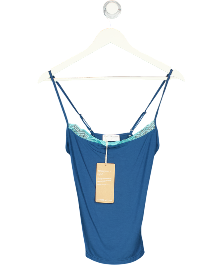 Stripe & Stare Blue Square Lace Cami UK S