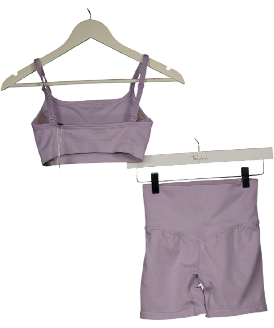 Womens Best Purple Motion Seamless Straight Neck Bra And Shorts Set UK XS/S
