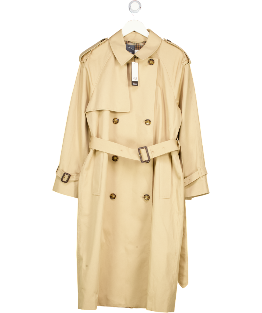 M&S Classic "The Trench" Coat - Light Caramel Beige UK 10