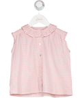 amaia london Pink Check Frill Collar Sleeveless Top 4 Years