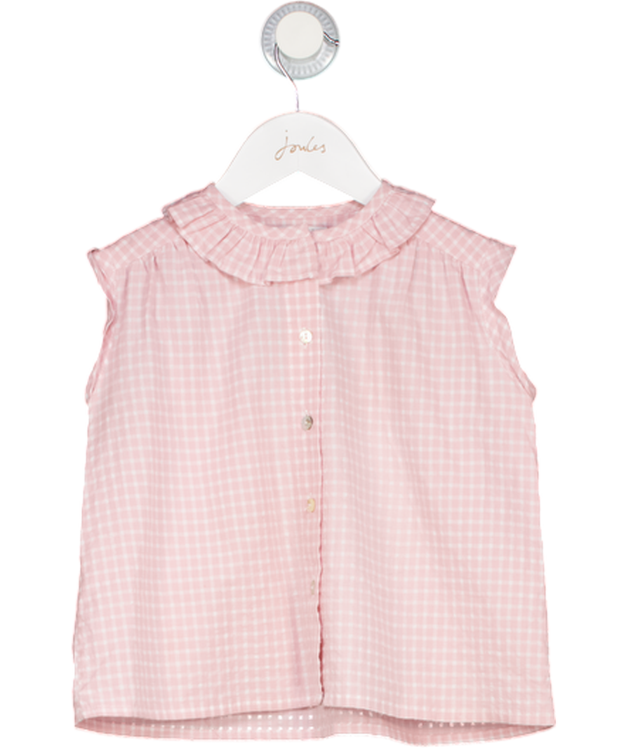amaia london Pink Check Frill Collar Sleeveless Top 4 Years