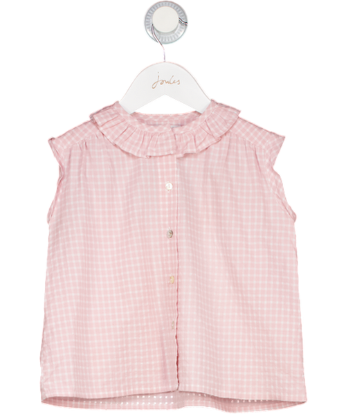 amaia london Pink Check Frill Collar Sleeveless Top 4 Years