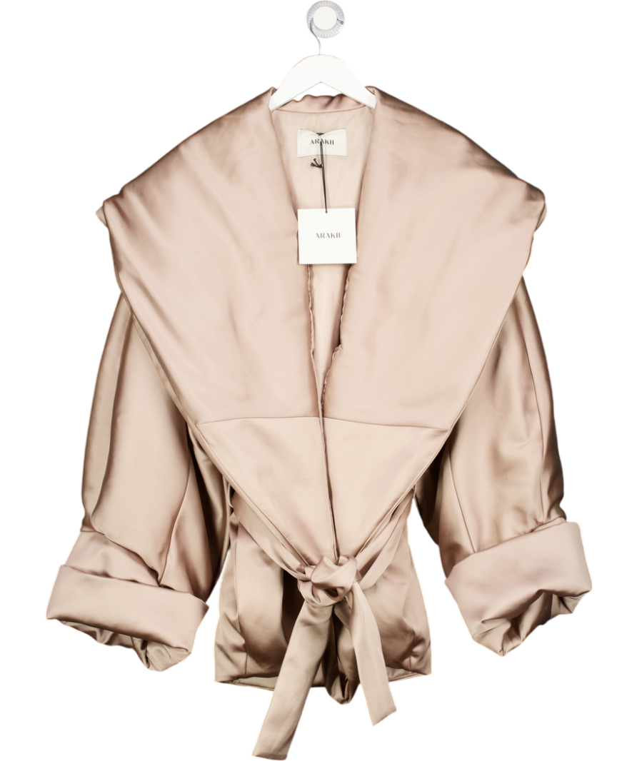 ArakII Pink Rose Taupe Padded Oversized Jacket UK M