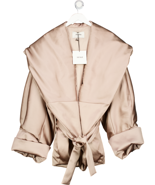 ArakII Pink Rose Taupe Padded Oversized Jacket UK M