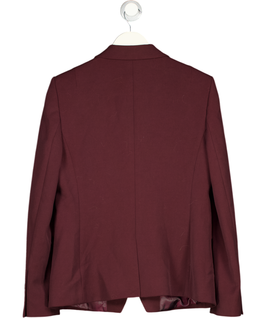 REISS Gabi Tailored Single Breasted Suit Blazer In Berry Red UK 14