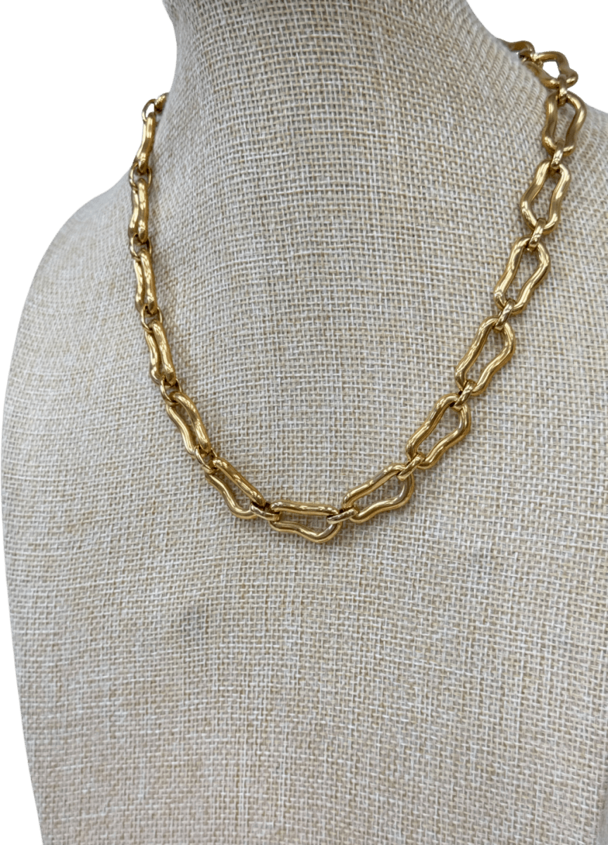 Abbot Lyon 18k Gold plated Molten Link Necklace (gold) One Size - Reliked