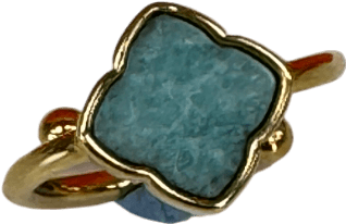 Abbott Lyon 18k Gold plated Amazonite Clover Ring (gold) One Size - Reliked