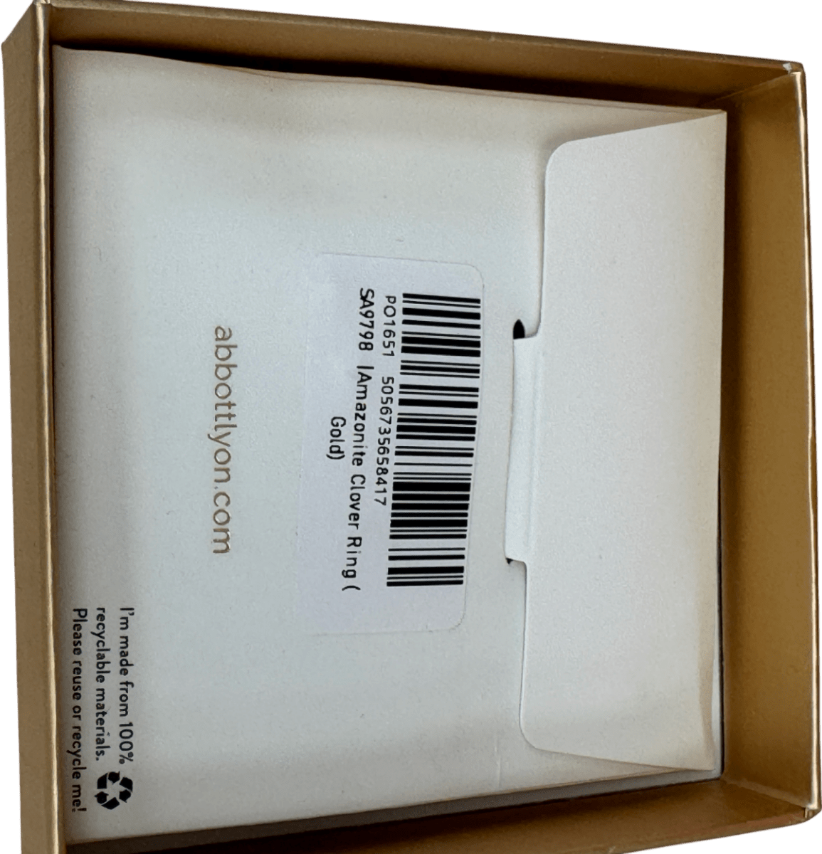 Abbott Lyon 18k Gold plated Amazonite Clover Ring (gold) One Size - Reliked