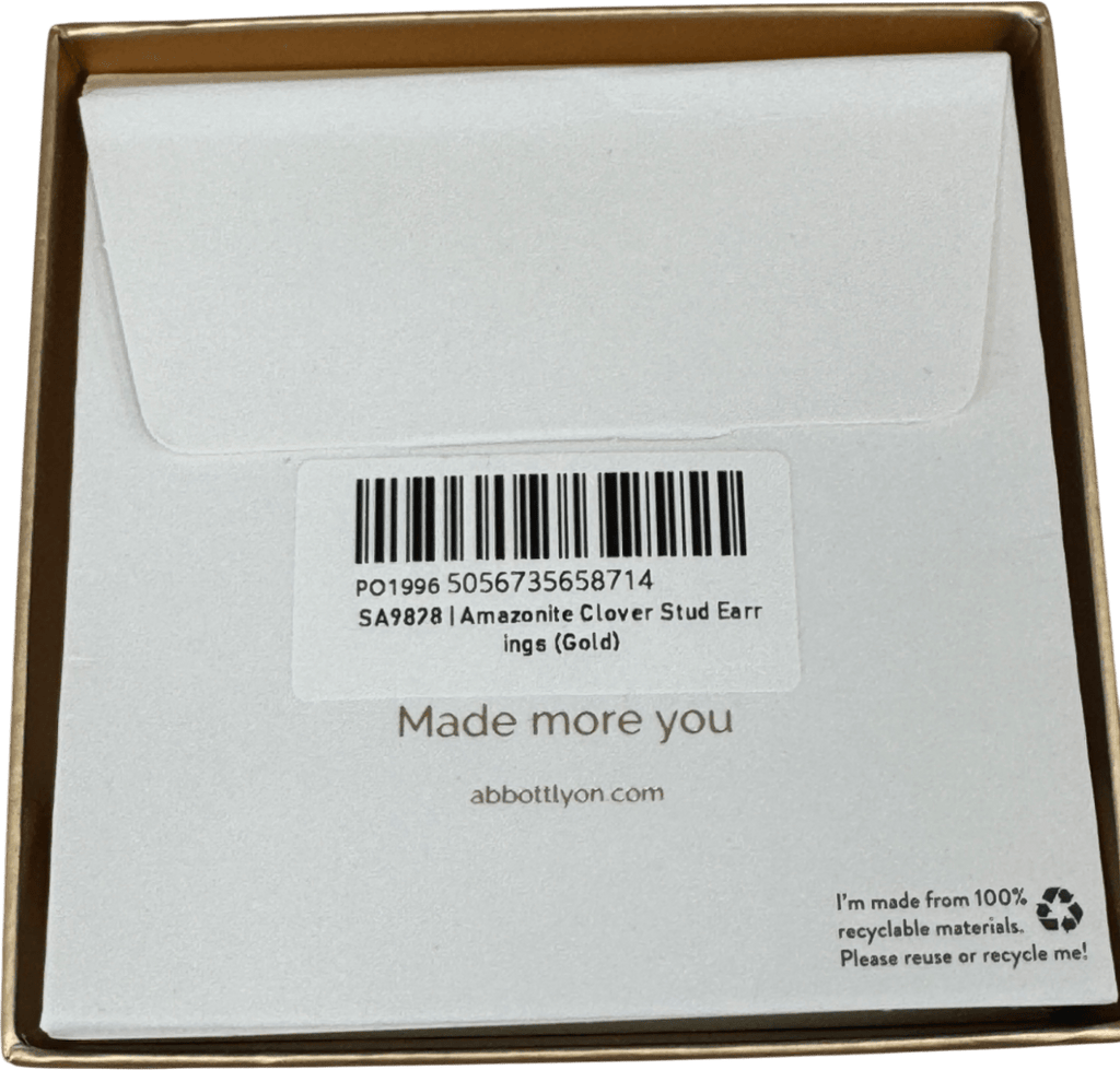 Abbott Lyon 18k Gold plated Amazonite Clover Stud Earrings (gold) One Size - Reliked