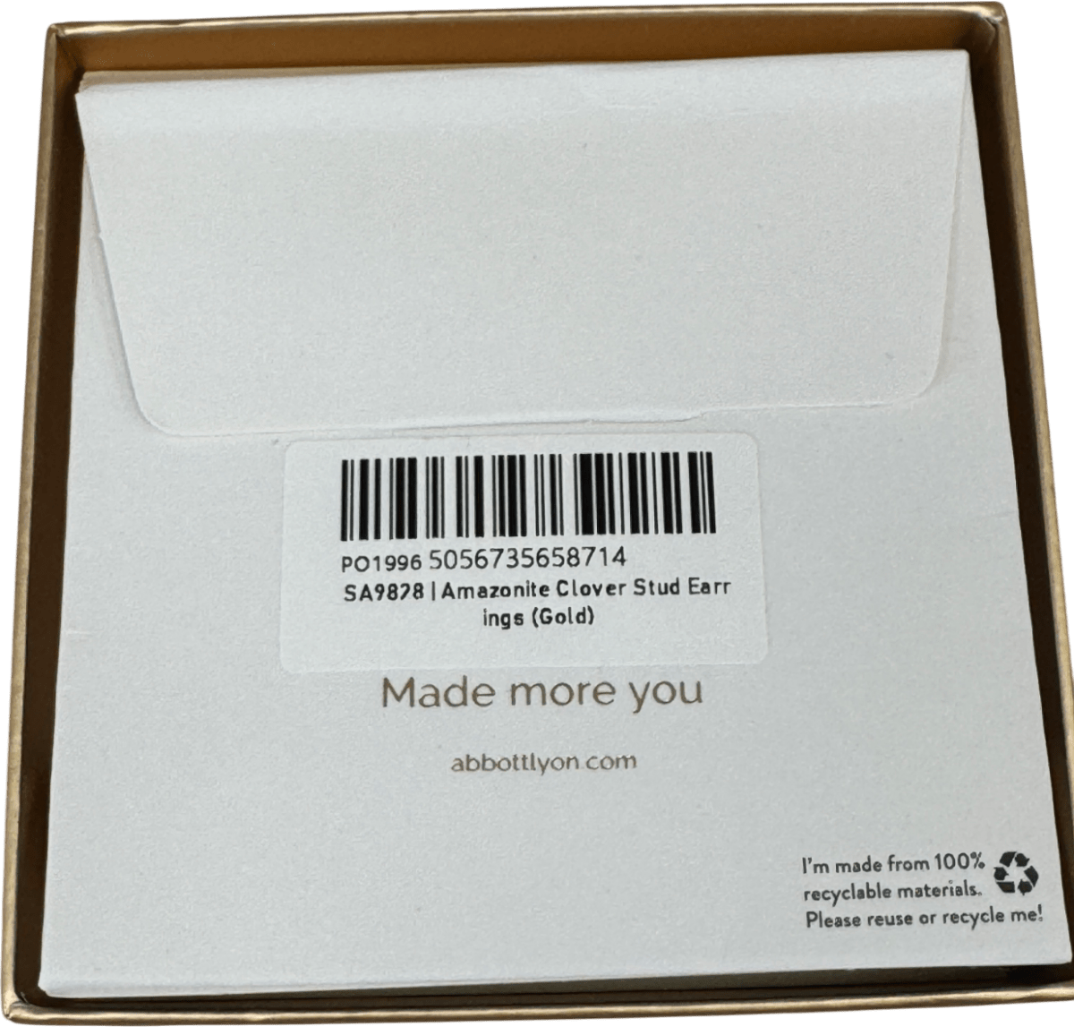 Abbott Lyon 18k Gold plated Amazonite Clover Stud Earrings (gold) One Size - Reliked