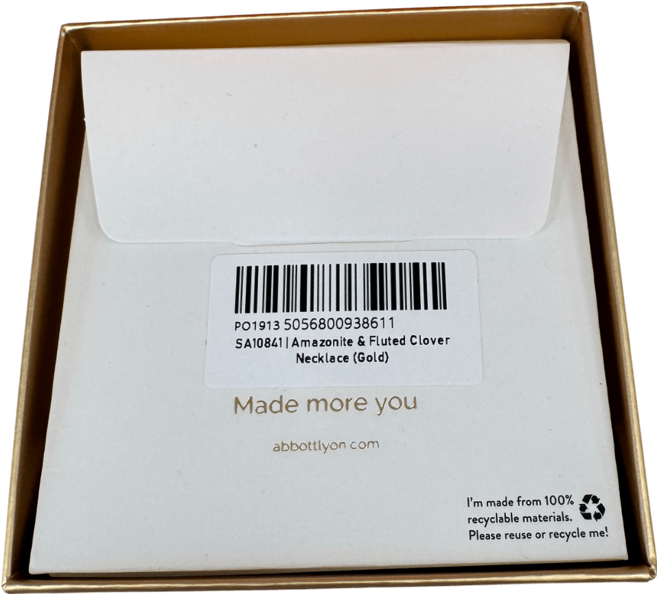 Abbott Lyon 18k Gold plated Amazonite & Fluted Clover Necklace (gold) One Size - Reliked