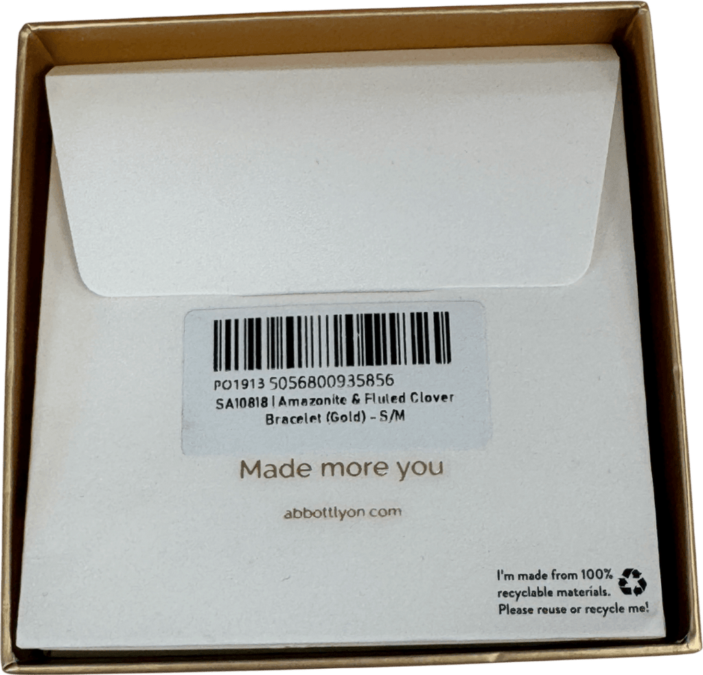 Abbott Lyon 18k Gold plated Amazonite Multi Clover Bracelet (gold) UK S/M - Reliked