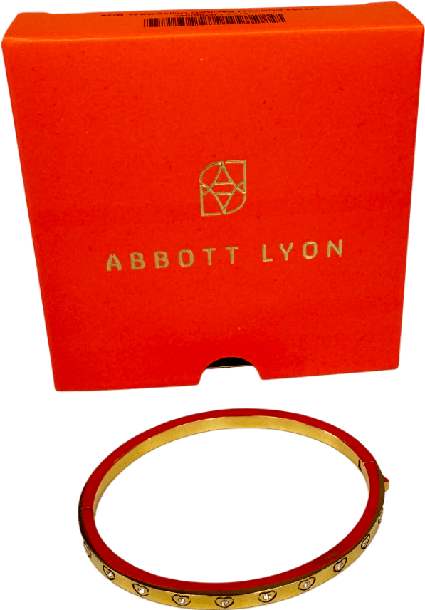 Abbott Lyon 18k Gold plated Crystal Heart Bangle (gold) UK M/L - Reliked