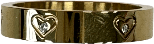 Abbott Lyon 18k Gold plated Crystal Heart Ring (gold) - Size Uk N - Reliked