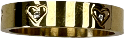 Abbott Lyon 18k Gold plated Crystal Heart Ring (gold) - Size Uk N - Reliked