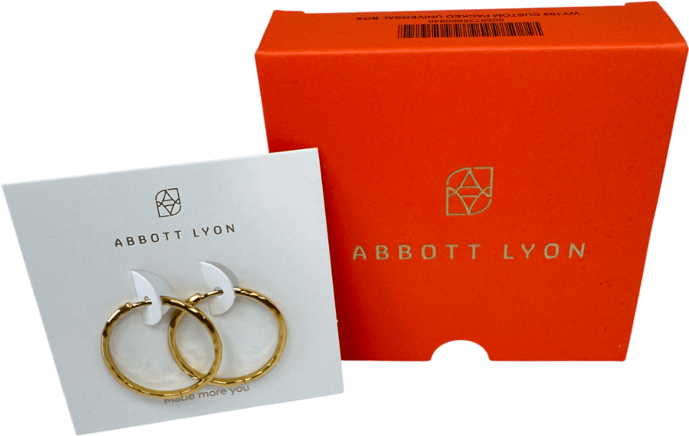Abbott Lyon 18k Gold plated Large Hammered Hoop Earring (gold) One Size - Reliked