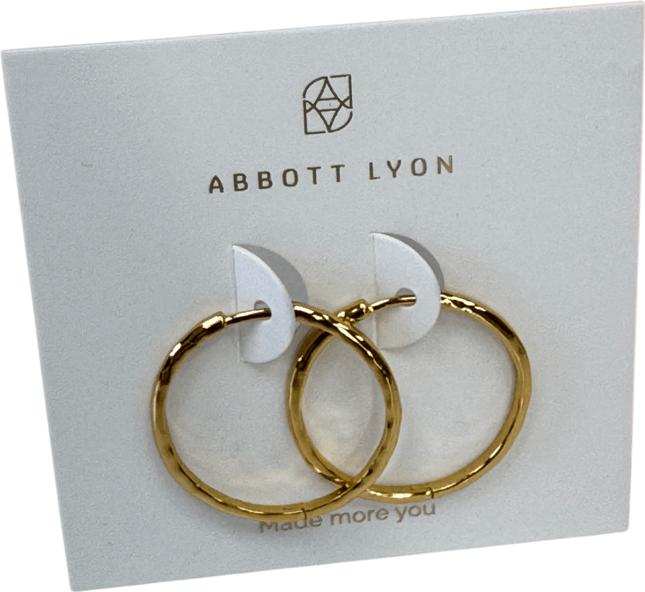 Abbott Lyon 18k Gold plated Large Hammered Hoop Earring (gold) One Size - Reliked