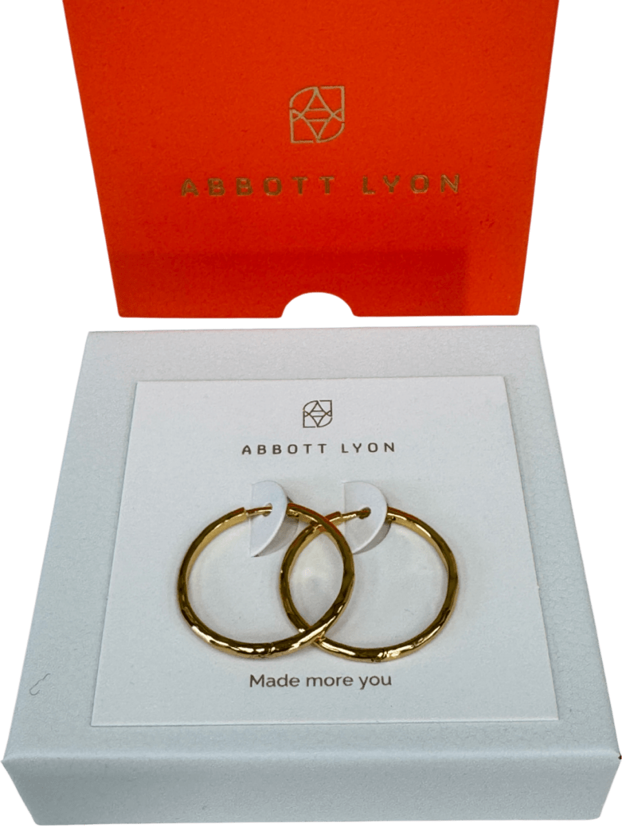 Abbott Lyon 18k Gold plated Large Hammered Hoop Earring (gold) One Size - Reliked