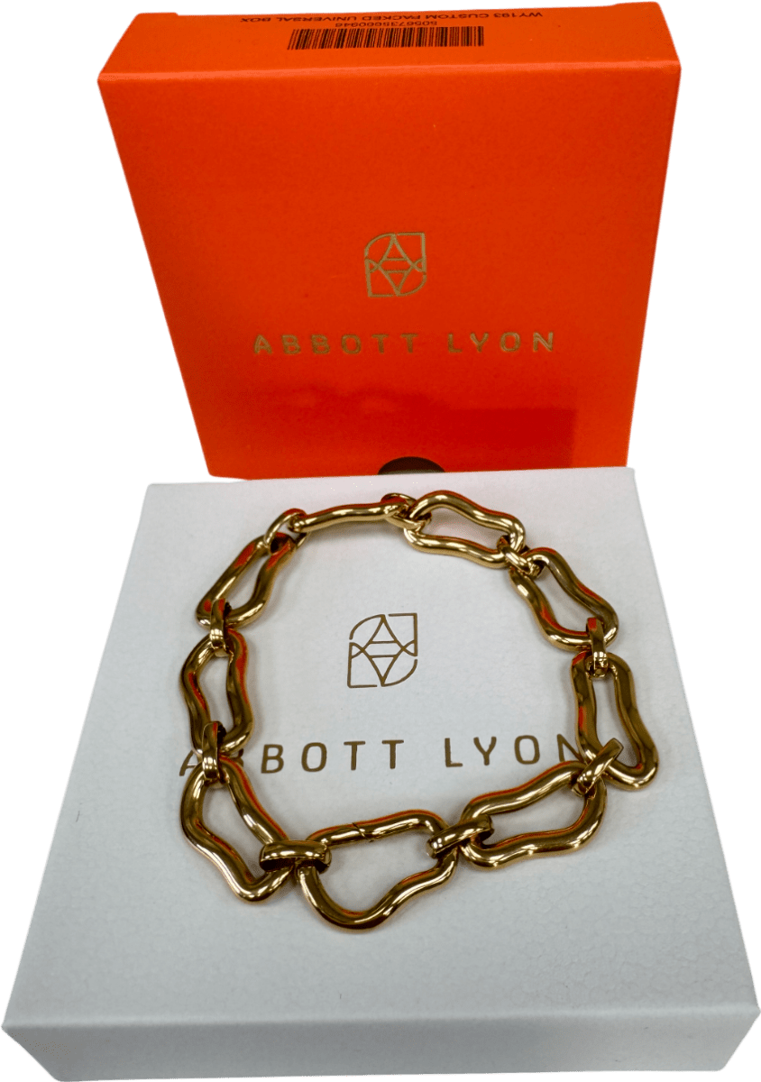 Abbott Lyon 18k Gold plated Molten Link Bracelet (gold) UK M/L - Reliked