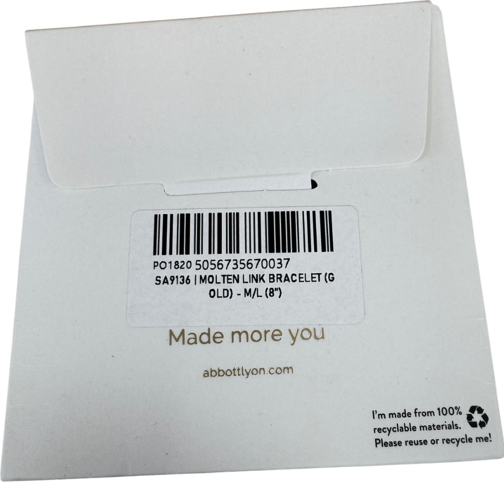 Abbott Lyon 18k Gold plated Molten Link Bracelet (gold) UK M/L - Reliked