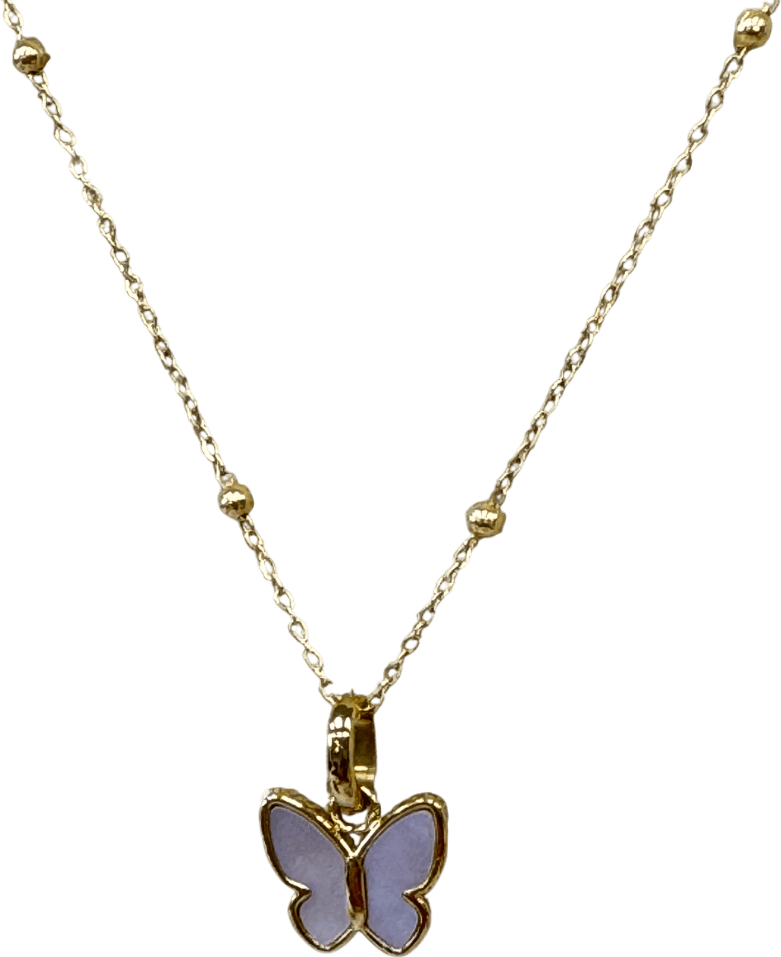Abbott Lyon 18k Gold plated Pearl Butterfly Necklace (gold) One Size - Reliked