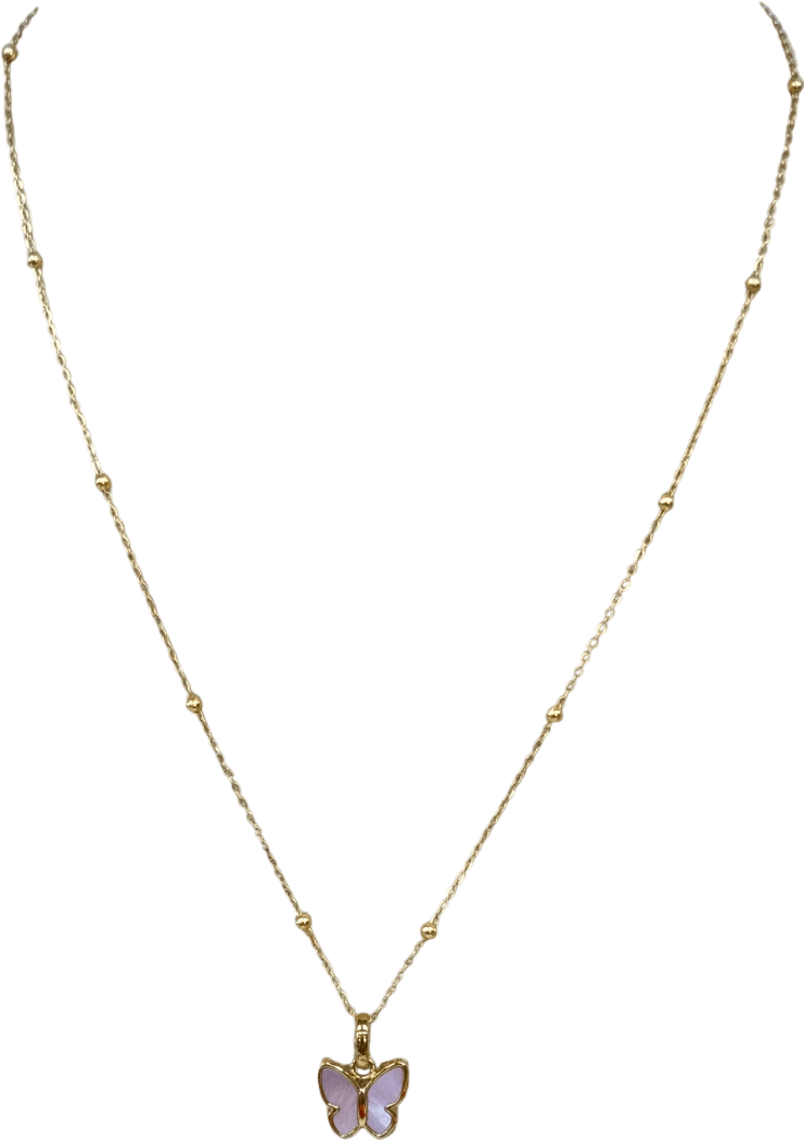 Abbott Lyon 18k Gold plated Pearl Butterfly Necklace (gold) One Size - Reliked