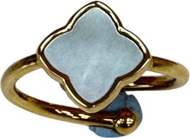 Abbott Lyon 18k Gold plated Pearl Clover Ring (gold) One Size - Reliked