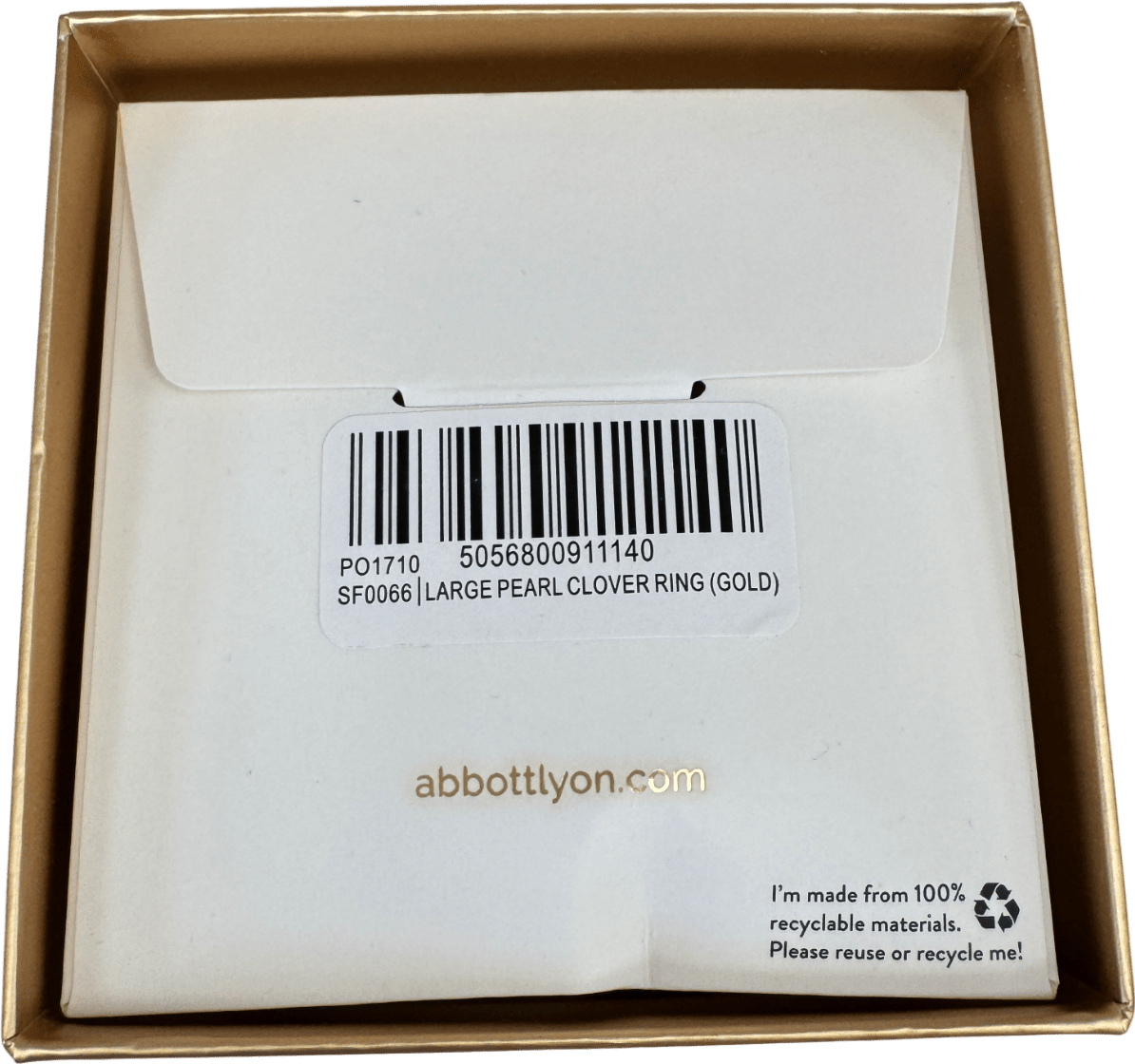 Abbott Lyon 18k Gold plated Pearl Clover Ring (gold) One Size - Reliked