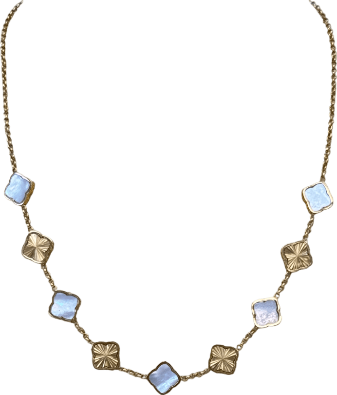 Abbott Lyon 18k Gold plated Pearl & Fluted Clover Necklace (gold) One Size - Reliked