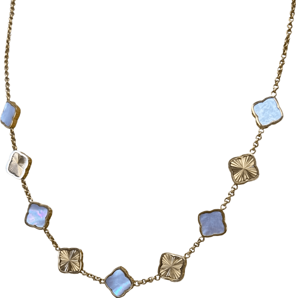 Abbott Lyon 18k Gold plated Pearl & Fluted Clover Necklace (gold) One Size - Reliked