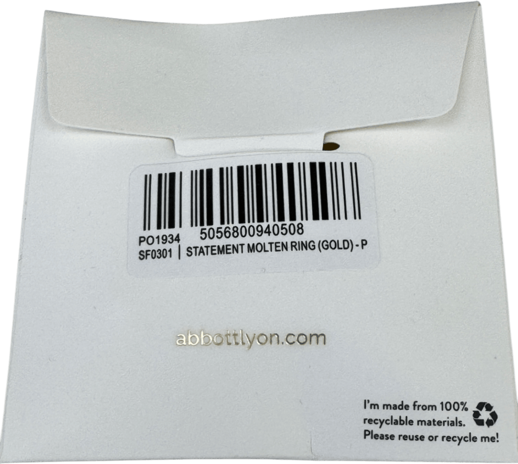 Abbott Lyon 18k Gold plated Statement Molten Ring (gold) Size P - Reliked