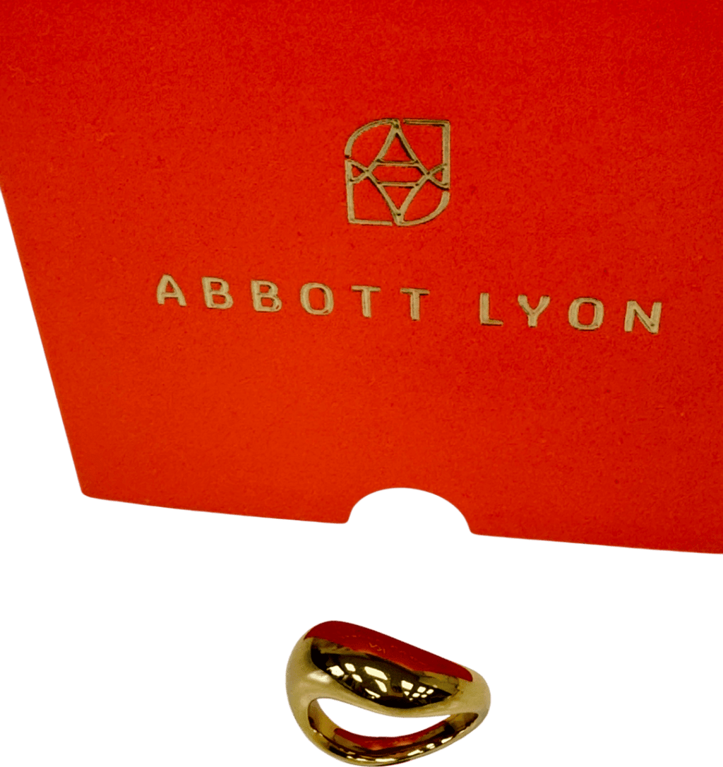 Abbott Lyon 18k Gold plated Statement Molten Ring (gold) Size P - Reliked