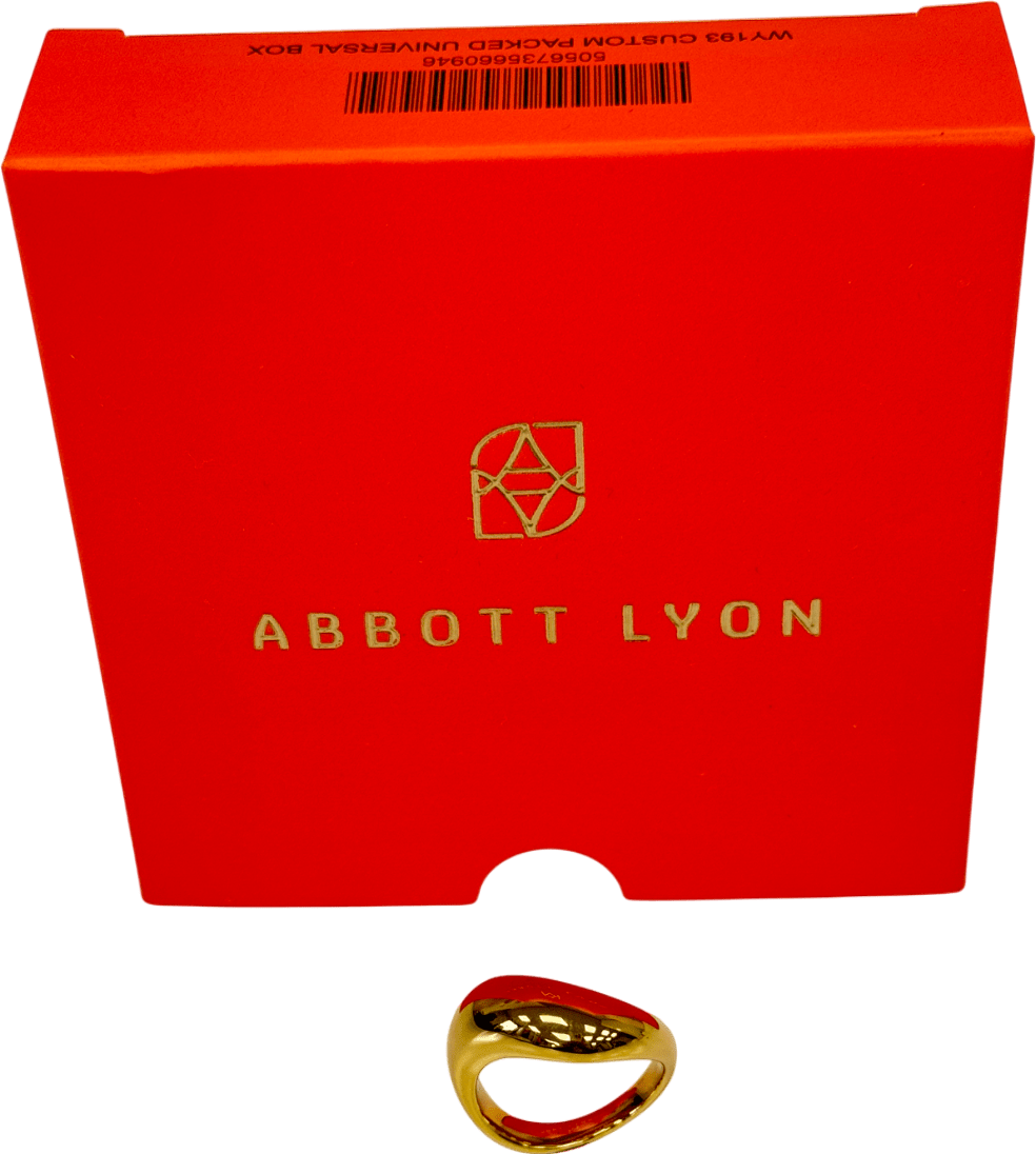 Abbott Lyon 18k Gold plated Statement Molten Ring (gold) Size P - Reliked