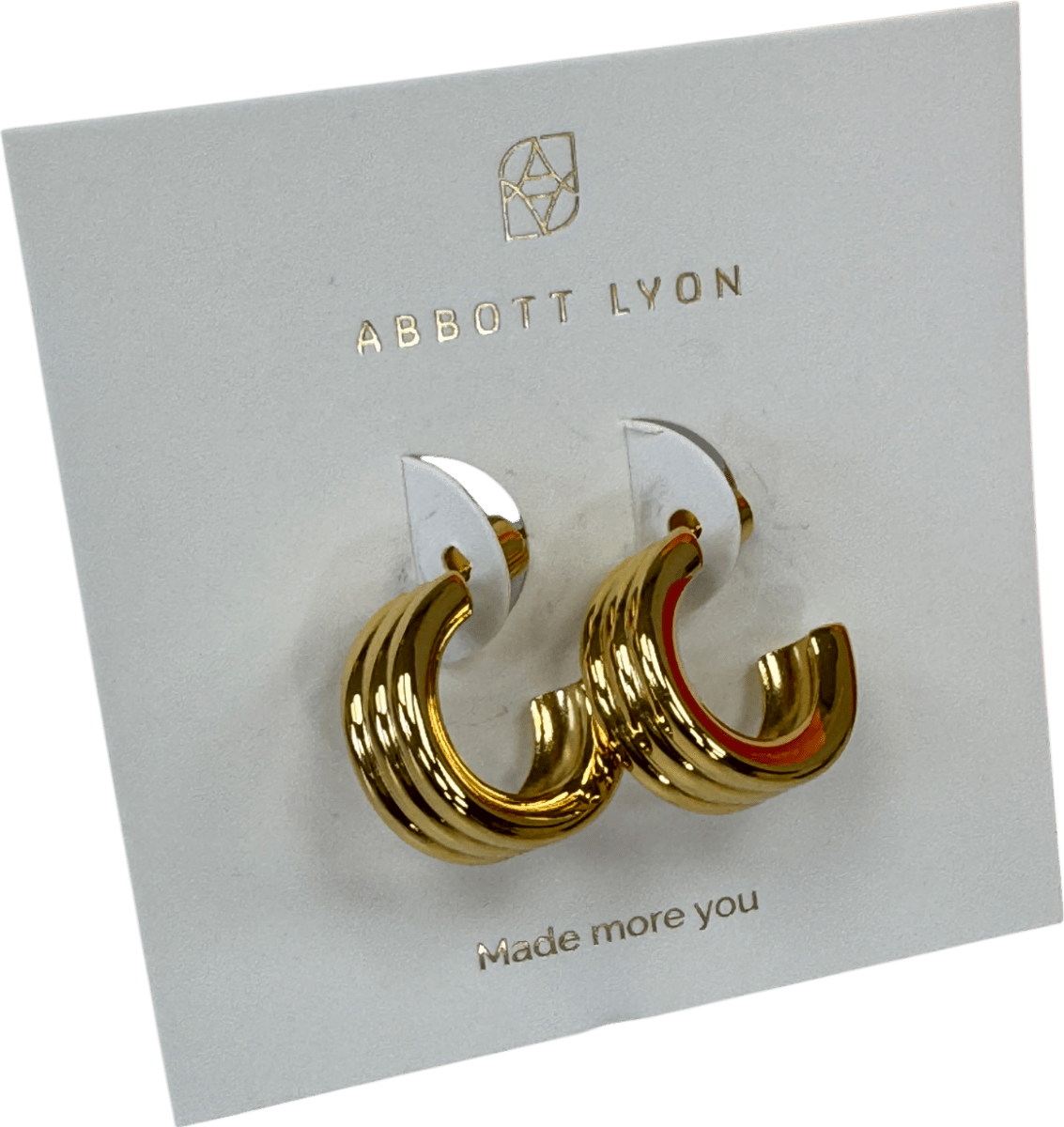 Abbott Lyon 18k Gold plated Triple Band Hoop Earrings (gold) One Size - Reliked