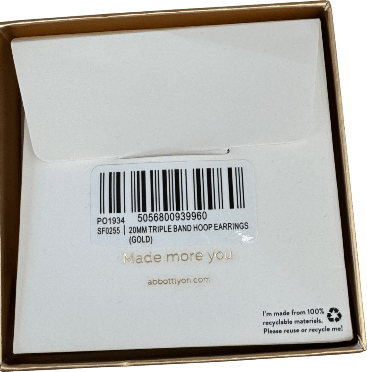 Abbott Lyon 18k Gold plated Triple Band Hoop Earrings (gold) One Size - Reliked