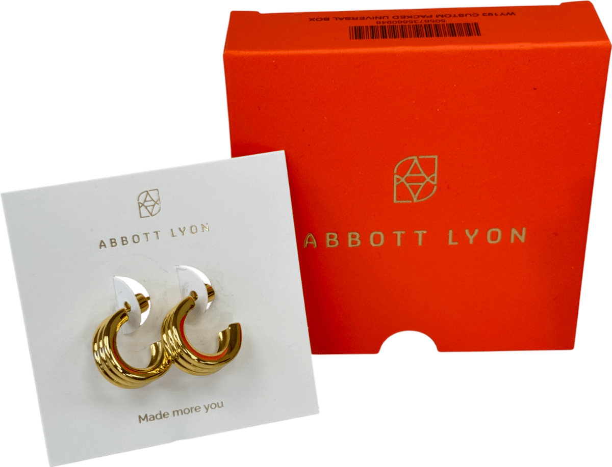 Abbott Lyon 18k Gold plated Triple Band Hoop Earrings (gold) One Size - Reliked