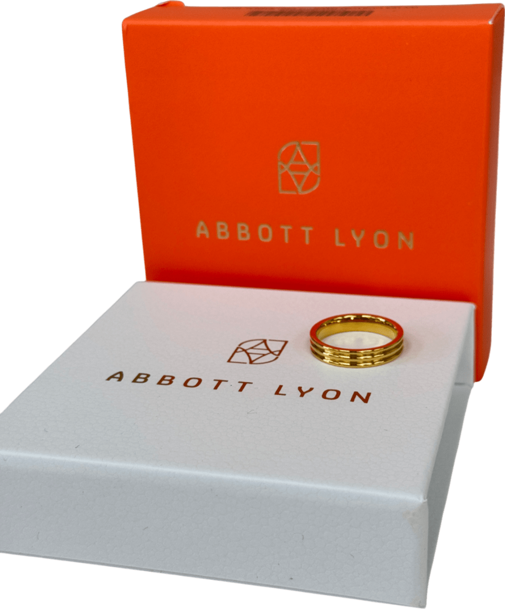 Abbott Lyon 18k Gold plated Triple Band Ring (gold) Size P One Size - Reliked